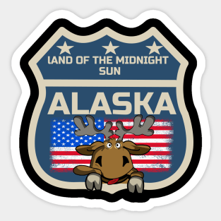 Alaska land of the midnight sun Sticker